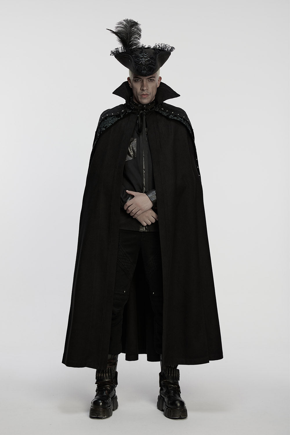 pirate goth ruffled pirate hat for men