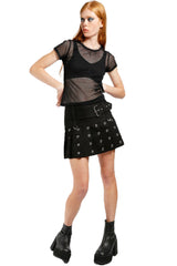 goth pleated mini skirt
