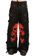 Pantalones con calaveras gigantes de Tripp NYC [NEGRO/ROJO]