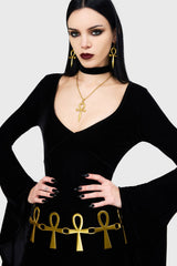 occult metal chain wait belt 