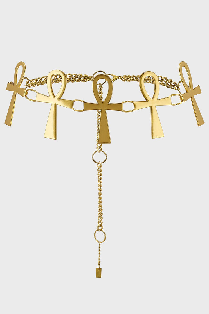 gold ankh symbol egyptian goth belt 