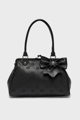 gothabilly black vegan leather handbag