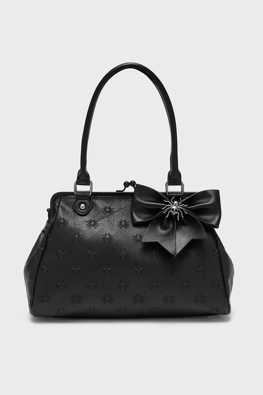 gothabilly black vegan leather handbag