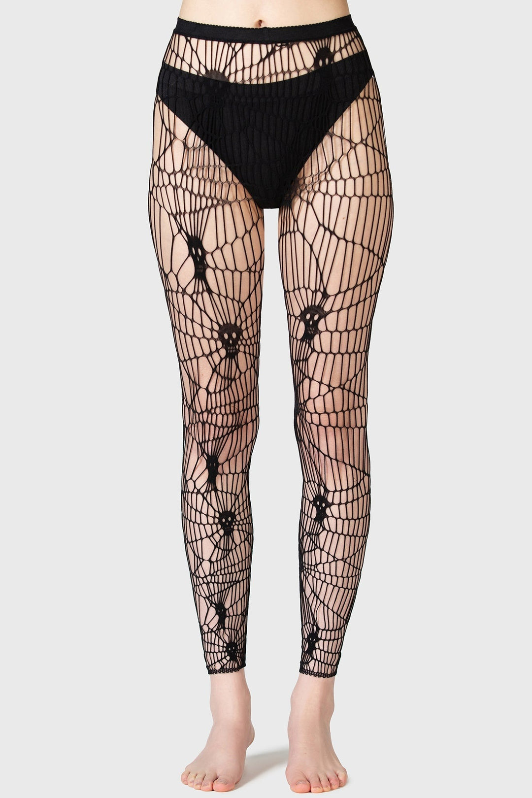 high waisted netted punk tights