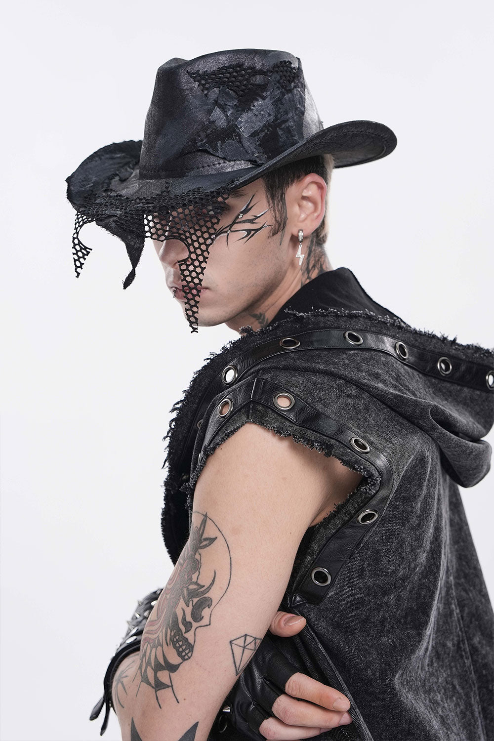 Devil Fashion black goth cowboy hat