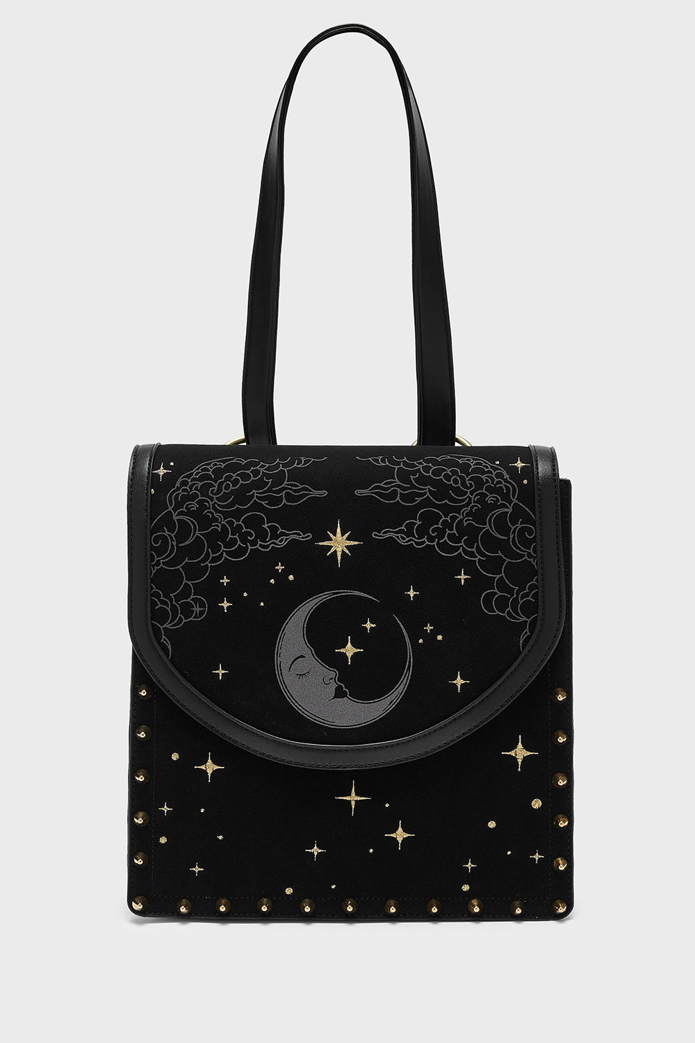 black crescent moon bag