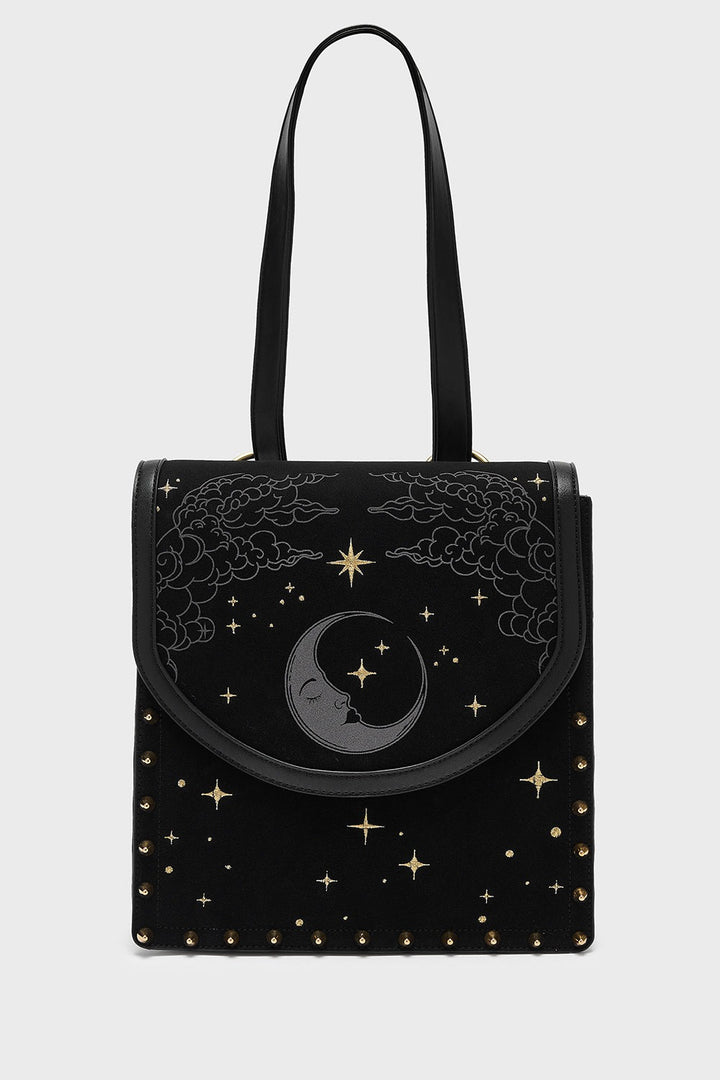 black crescent moon bag