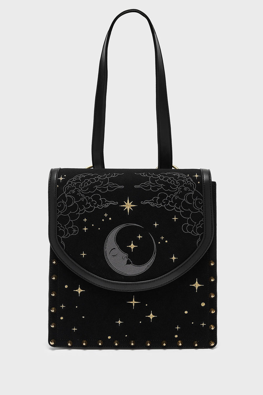 black crescent moon bag