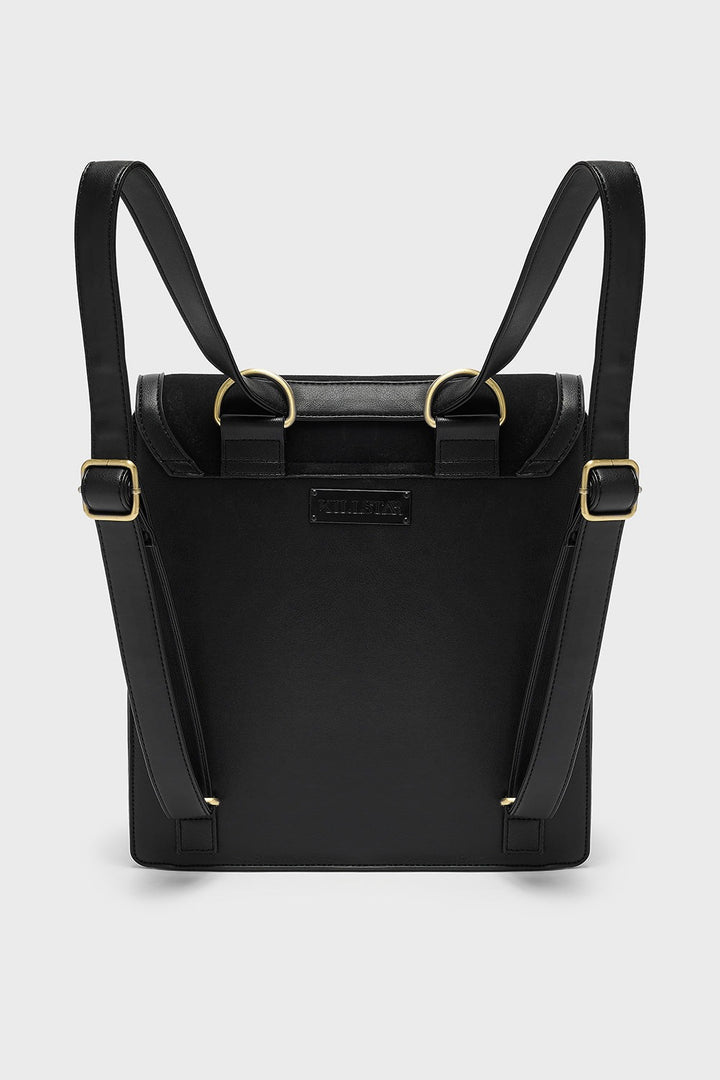 gothic black crescent moon bag by killstar