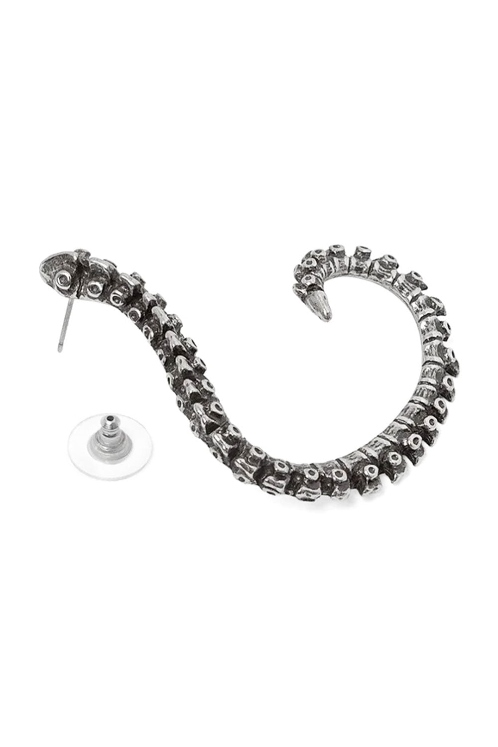 Occult goth spine shaped earwrap earring