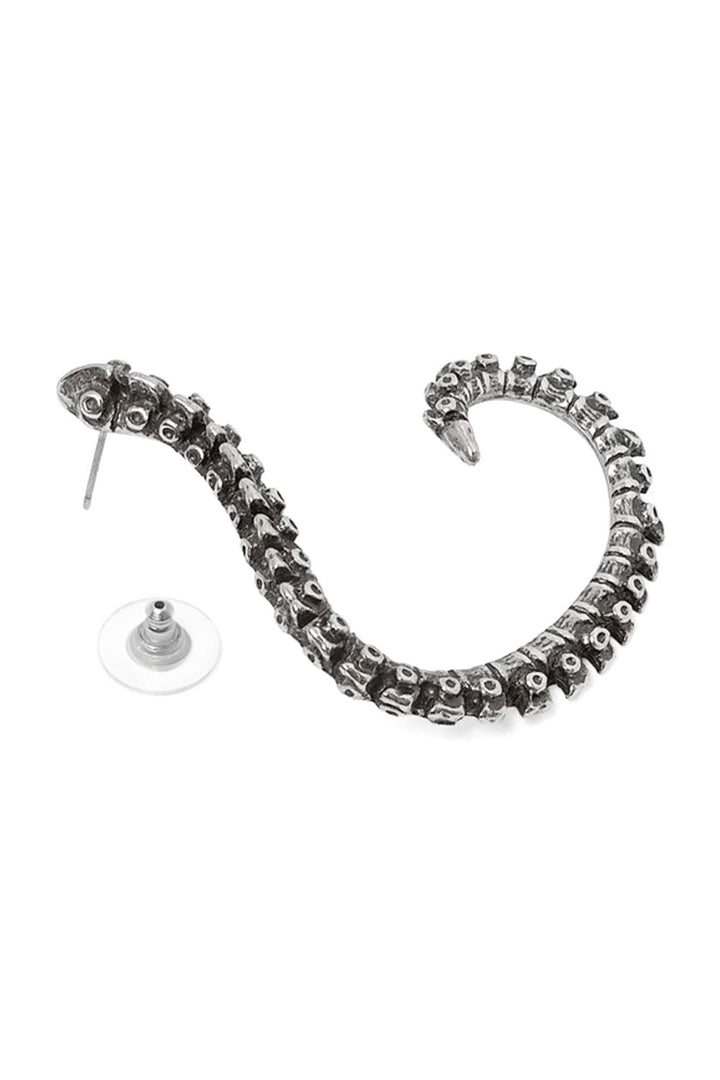 Occult goth spine shaped earwrap earring