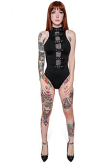 buckled gothic one piece swimsuit by forest ink
