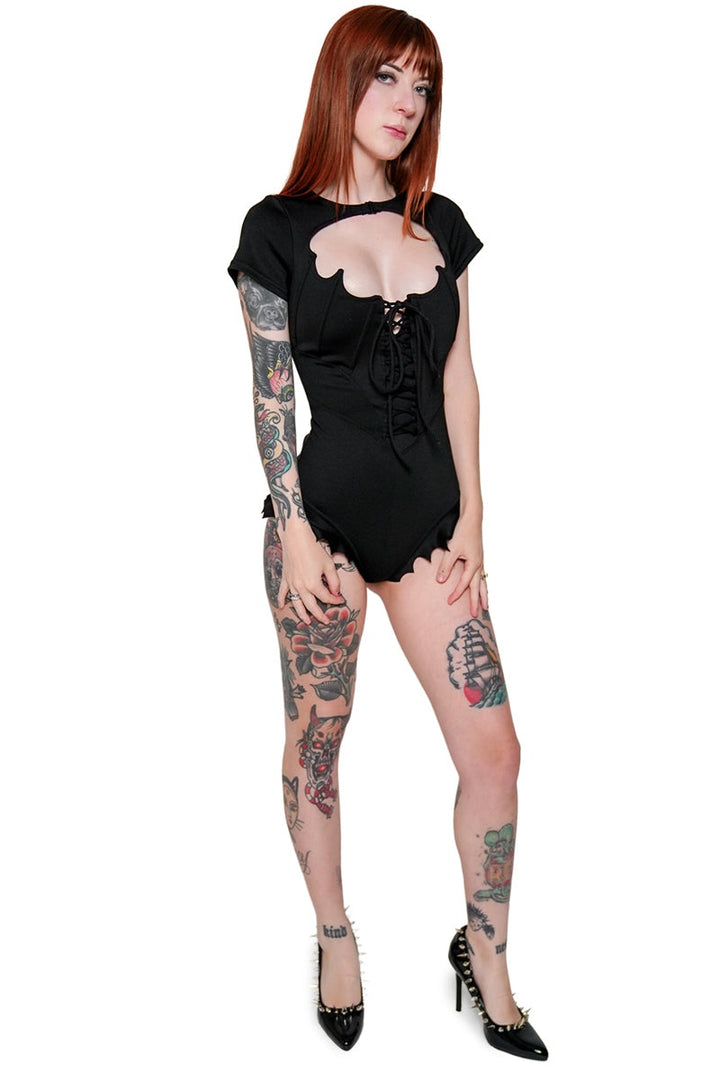 womens batwing swimsuit  with ties in the front 