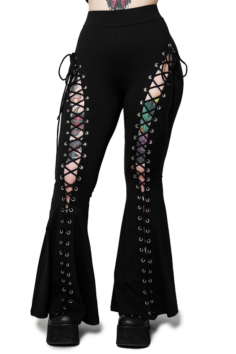 Alice Lace-Up Flare Pants – VampireFreaks