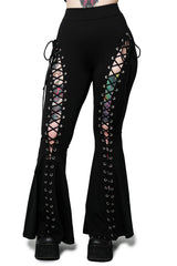 womens high-waisted corset flared pants