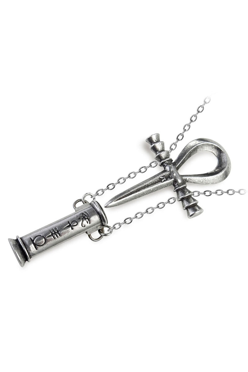 Gothic Egyptian Symbol Ankh Necklace with Removable Dagger