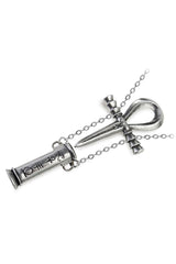 Gothic Egyptian Symbol Ankh Necklace with Removable Dagger