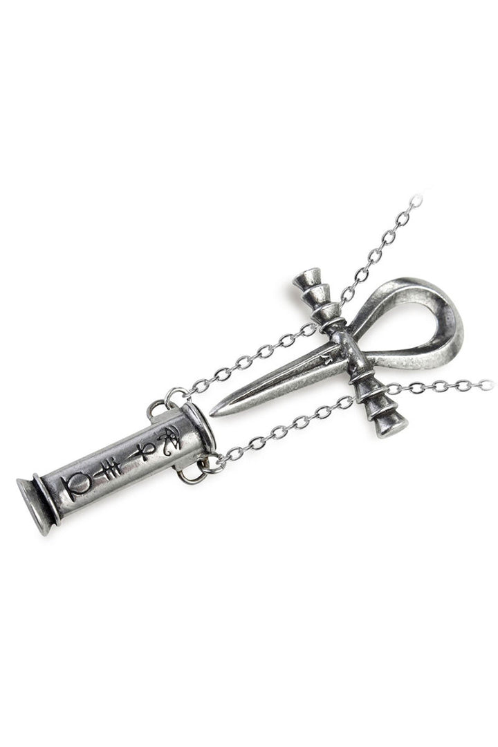 Gothic Egyptian Symbol Ankh Necklace with Removable Dagger