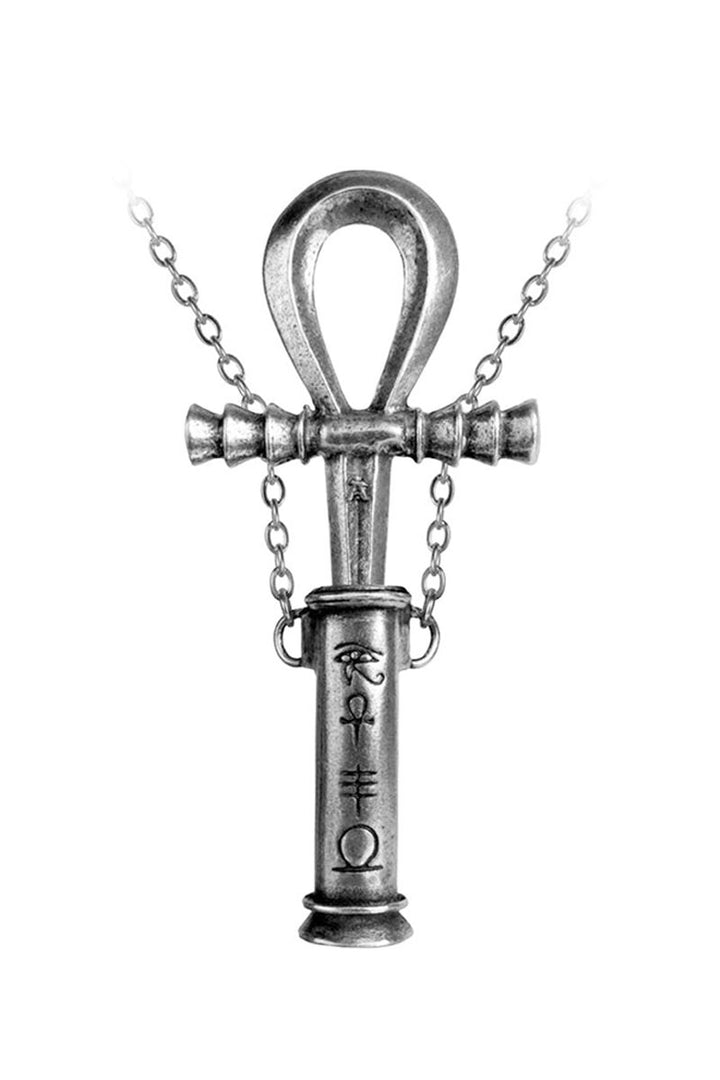 Pewter Punk Goth Ankh Necklace with Dagger