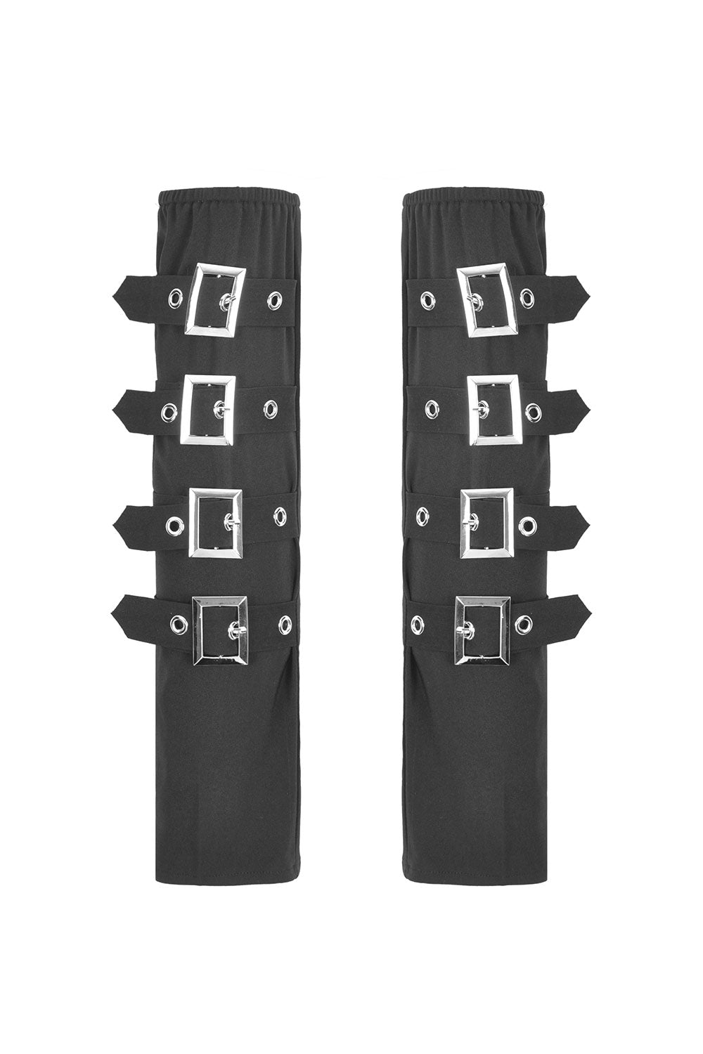 Rivet and buckle black arm warmers