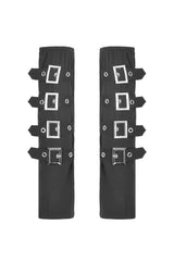 Rivet and buckle black arm warmers