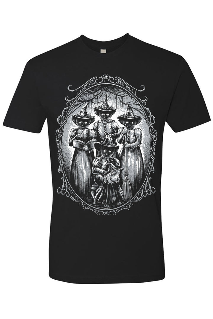 black witchy cat t-shirt