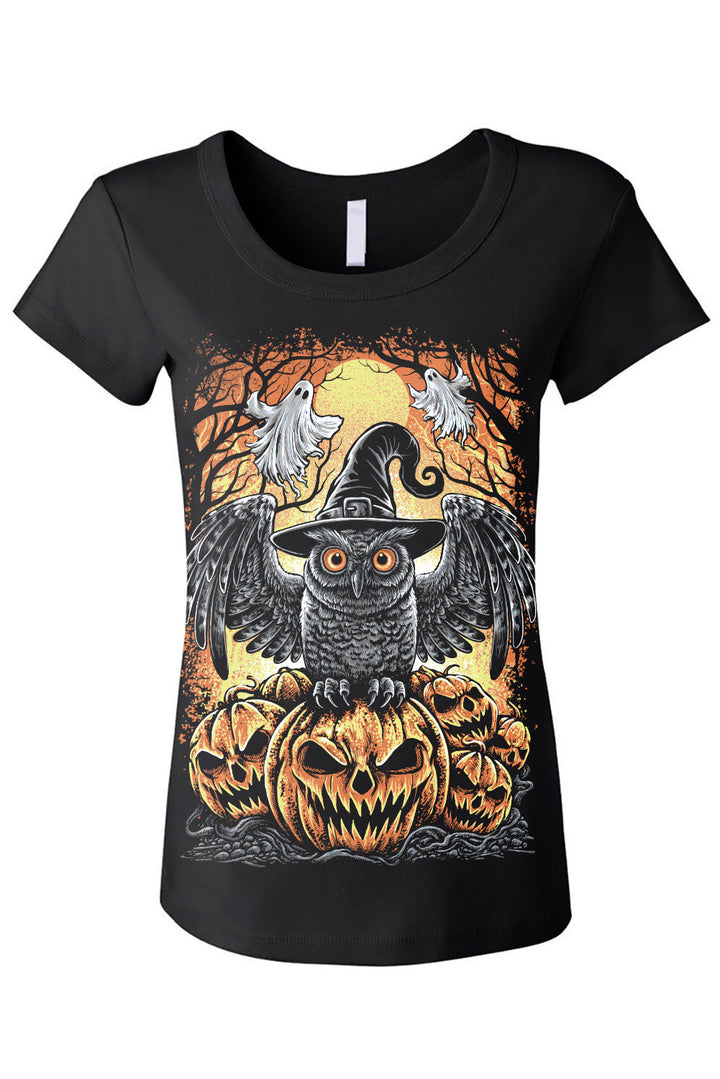 womens witchy owl t-shirt