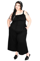 Womens all black one piece bodysuit from Foxblood