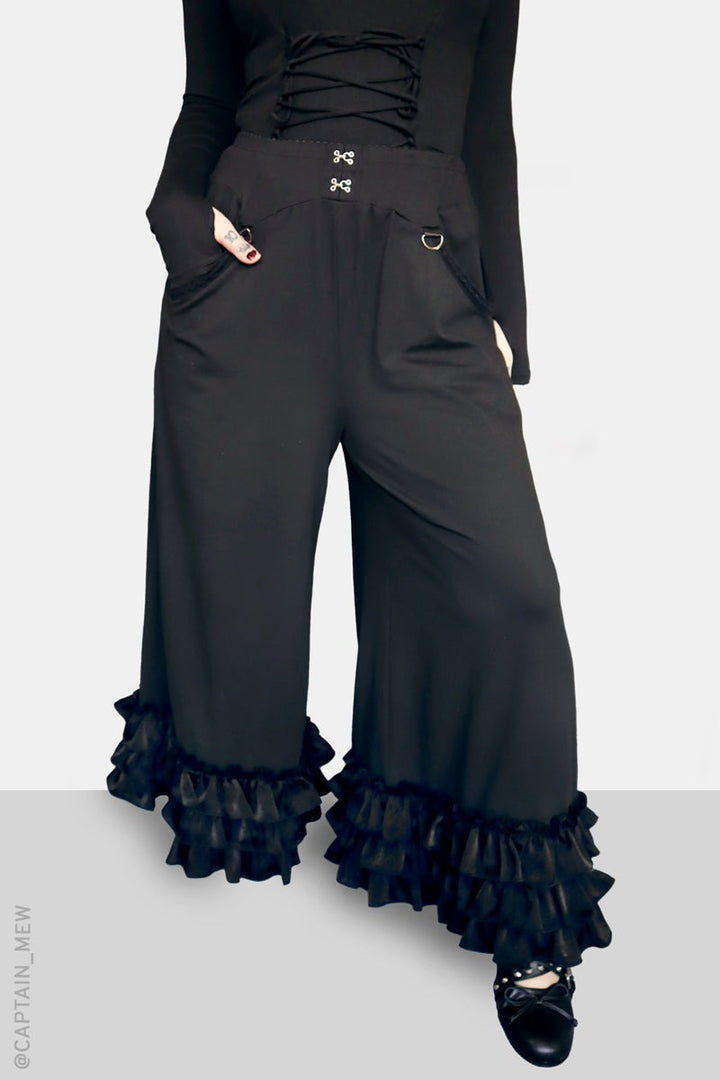 kawaii goth ruffled bloomer pantaloon pants