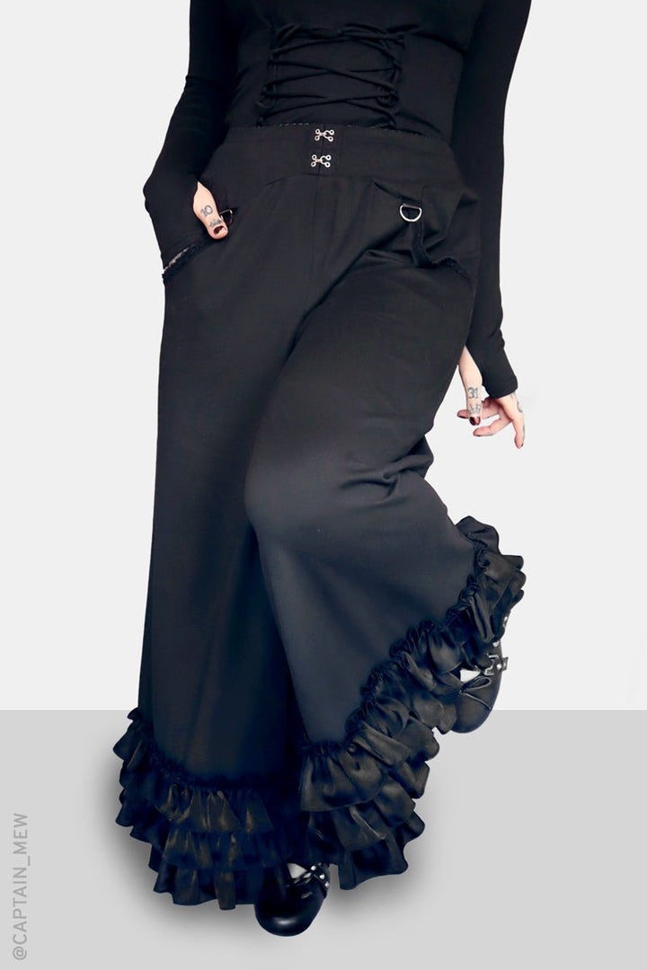 womens ruffled hem bloomer pants with pockets by forest ink 
