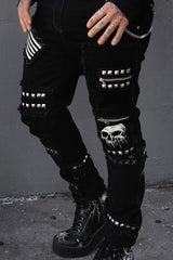 mens gothic slim fit pants