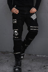 mens gothic black cotton pants