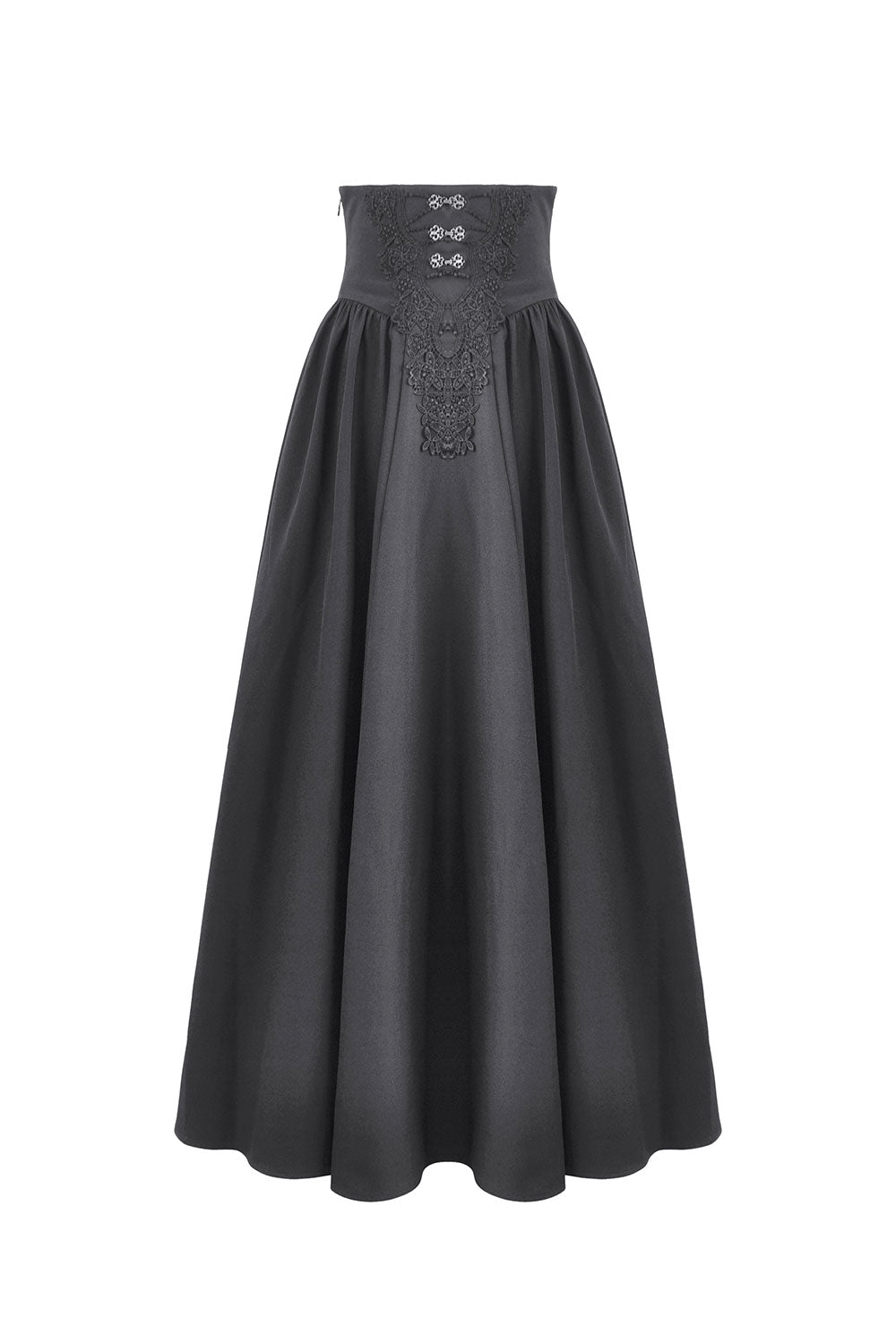 Victorian goth long maxi skirt with embroidered detail