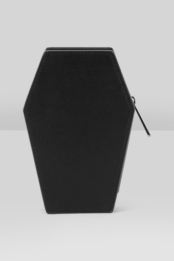 punk coffin black vegan leather wallet