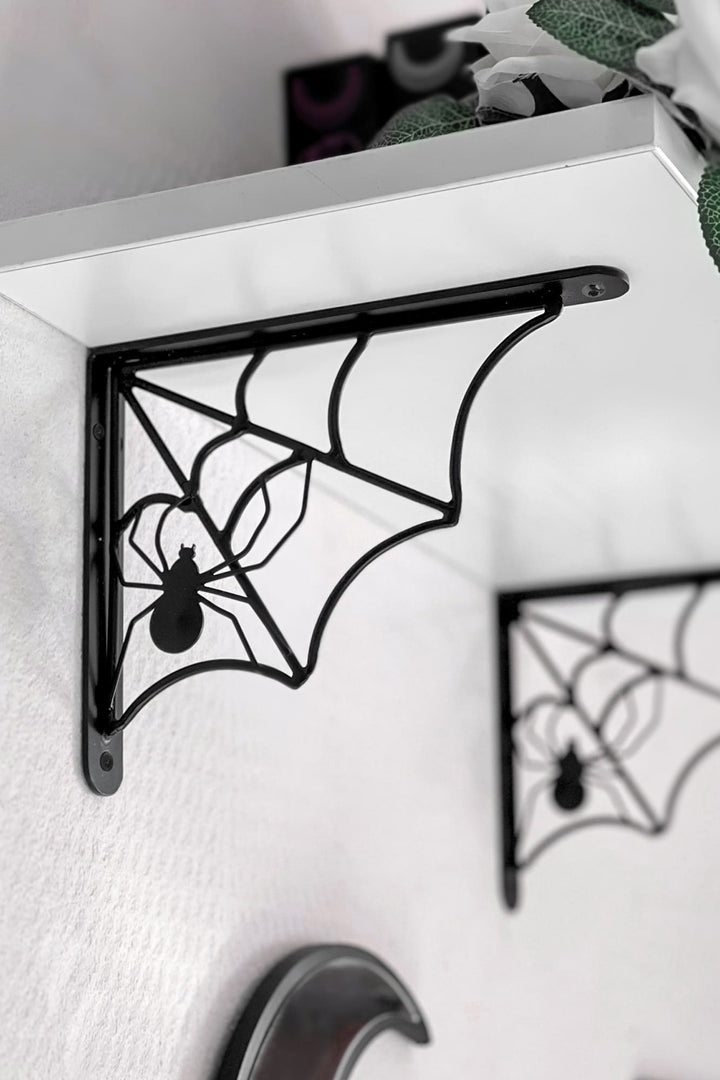 gothic black spider shelf