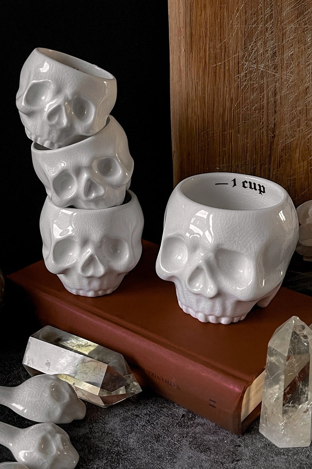 skull shaped measuring cups