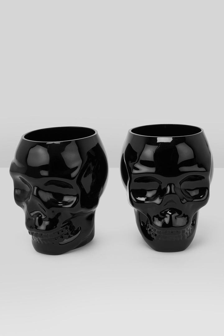 gothic skull drinking wine glass