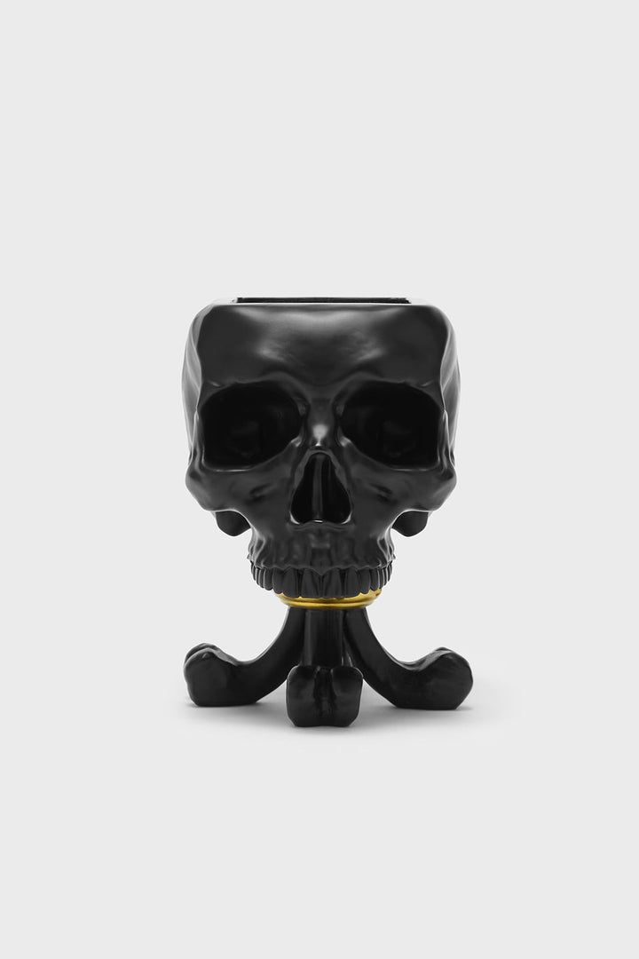 black gothic skull shaped jewelry ring holder