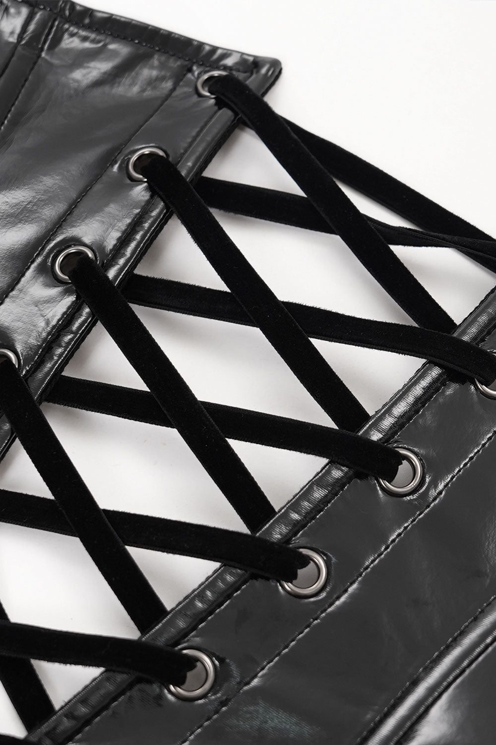 Shiny black corset
