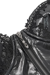 Punk corset with lace detail and zipper