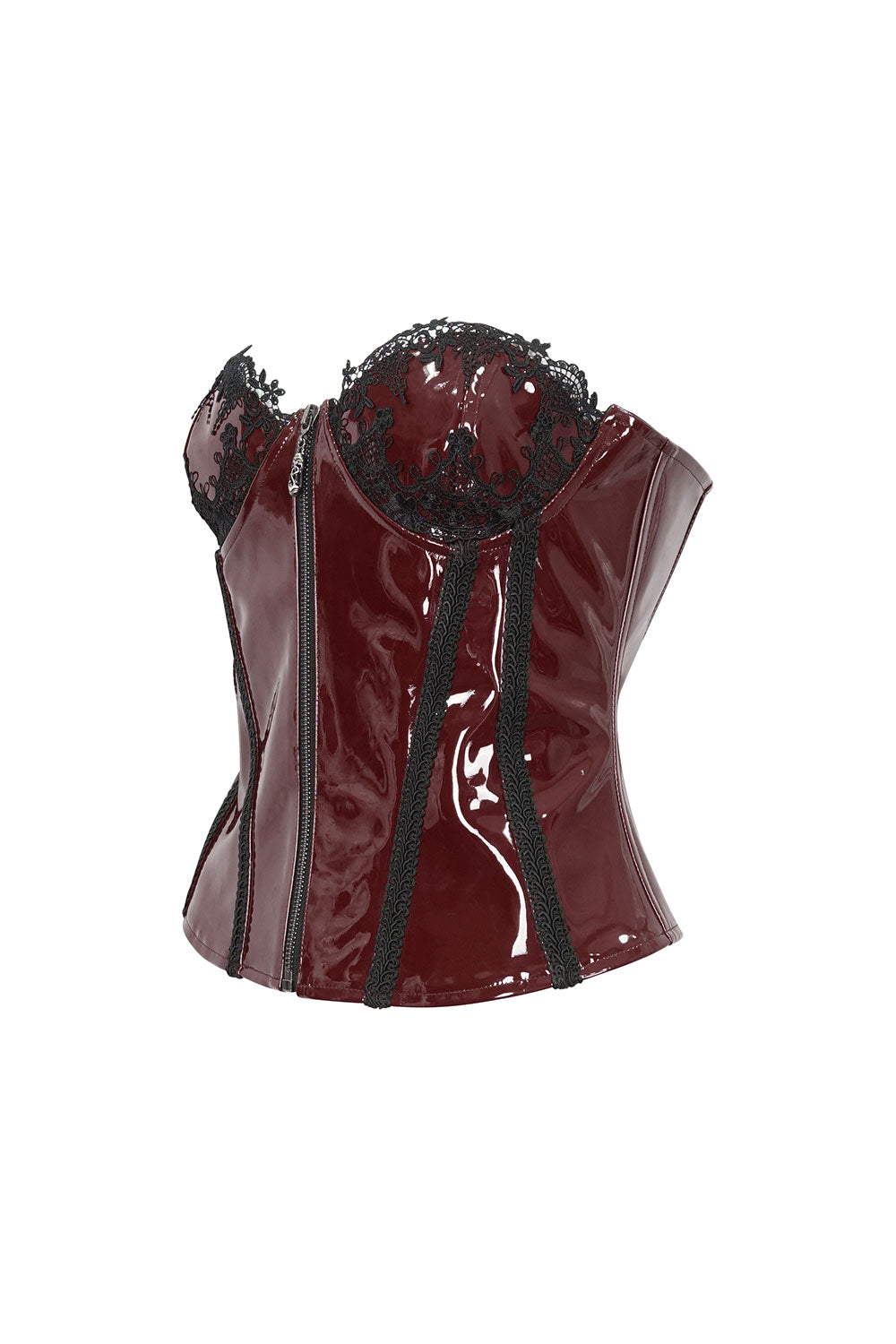 Shiny red corset top for goths