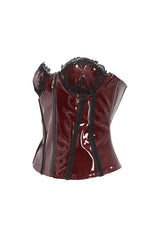Shiny red corset top for goths