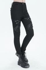 Devil Fashion womens black punk pants