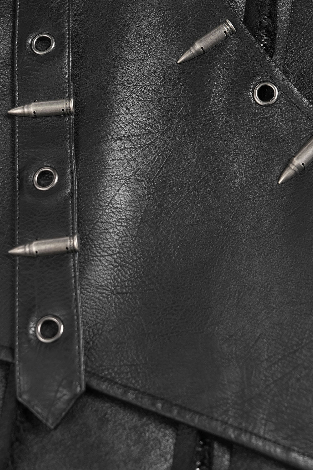 Mens long jacket with bullet details