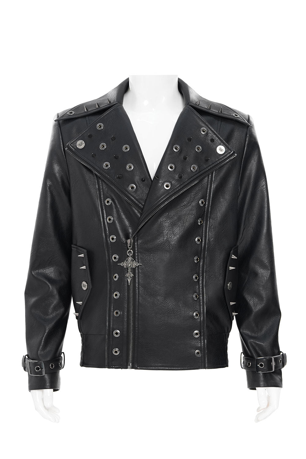 Studded Devil Fashion mens jacket with buckles and zipper