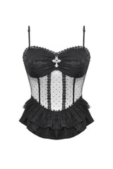Dark in Love tank top with pendant and lace detail