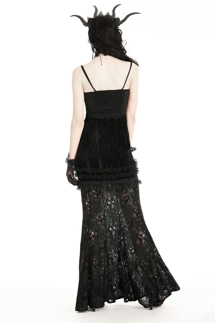 Goth mesh and lace corset