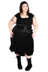 Plus size goth skirt with zipper back