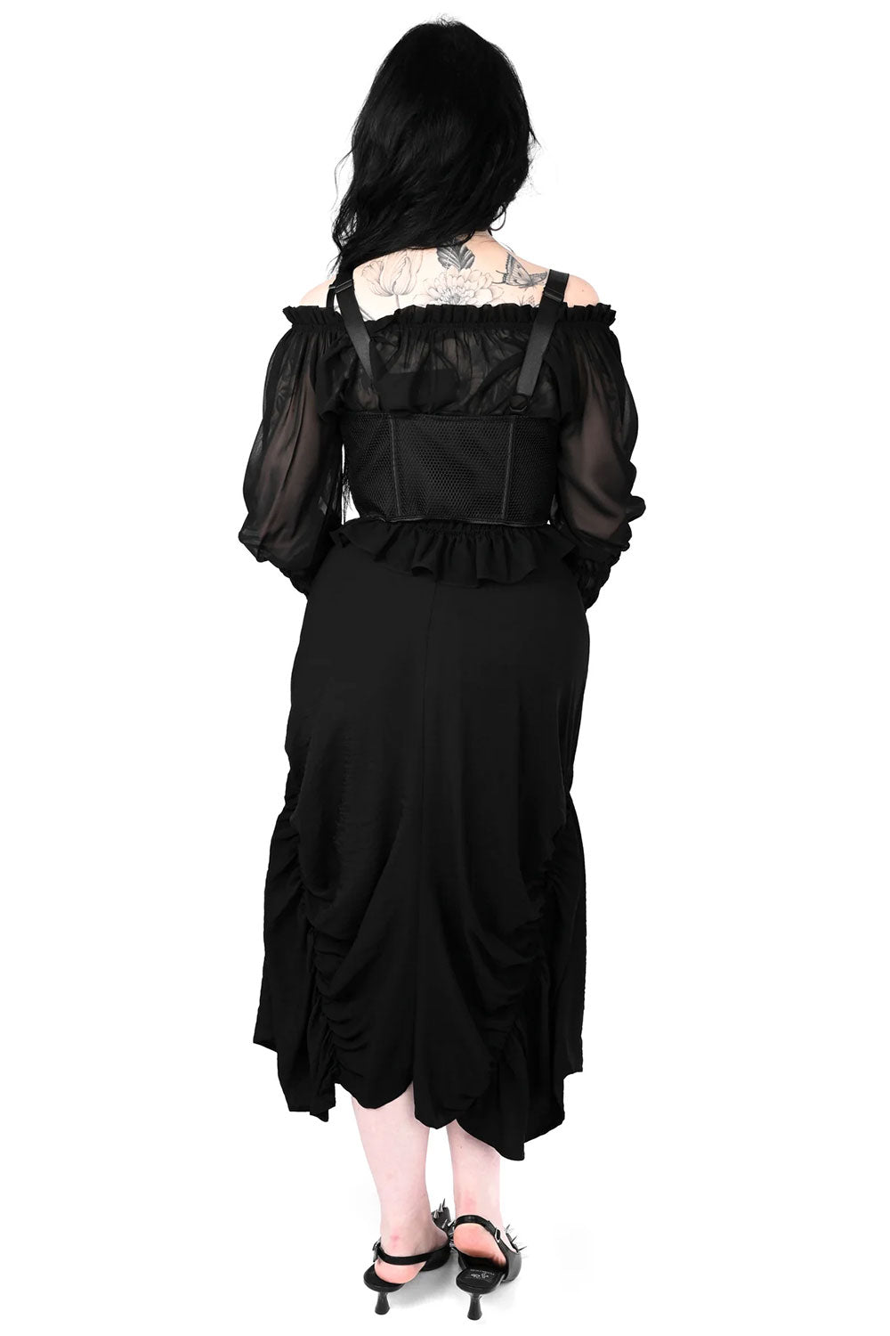 Goth Long Skirt with Zipper Back