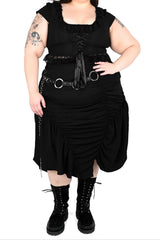 Black Goth Plus Size Foxblood Cara Skirt